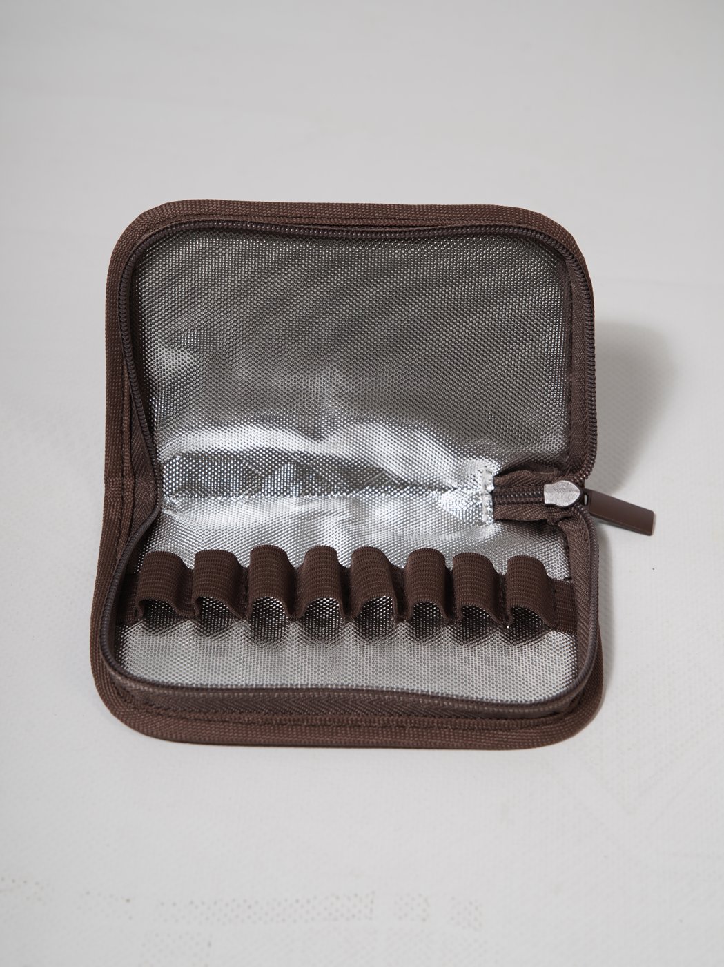 The insulated cooling interior of the bag